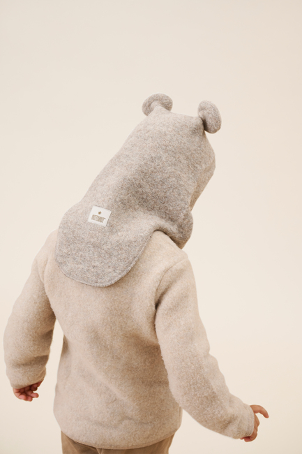 Huttelihut Elefanthue Merinould med Ører, Camel Melange