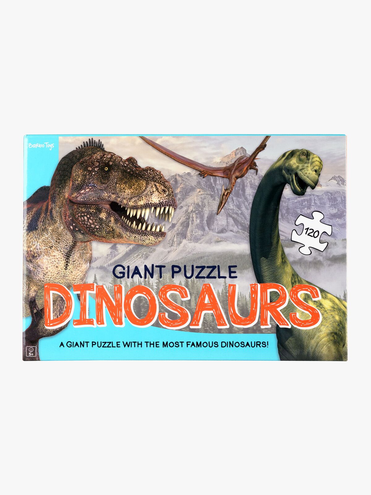 Barbo Toys Stor Gulvpuslespil Dinosaur 120 Brikker