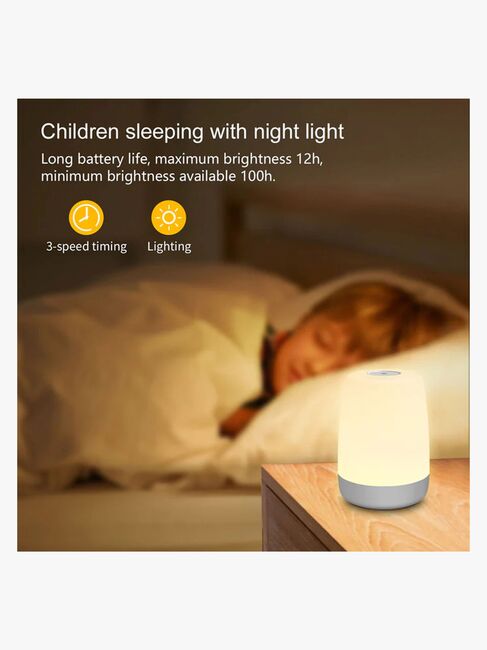 Lippa Colorful Touch Natlampe Timer, Hvid