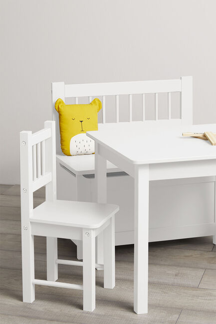 Alice & Fox LOVIS Bord & Stole + Sofa med Opbevaring, Hvid