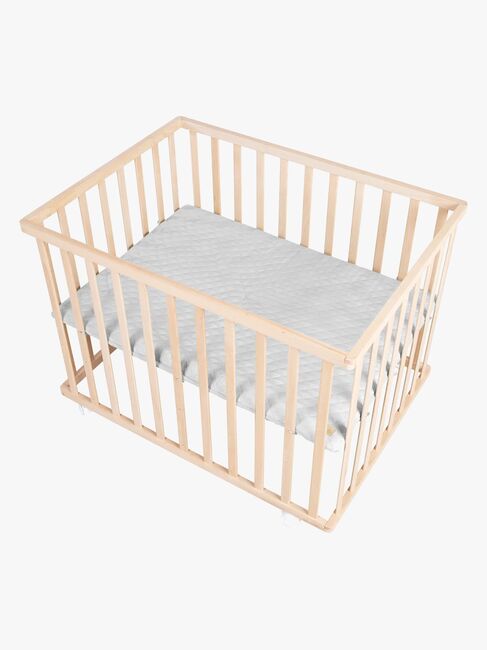 Roba Style Kravlegård med Hjul, Wood & Grey