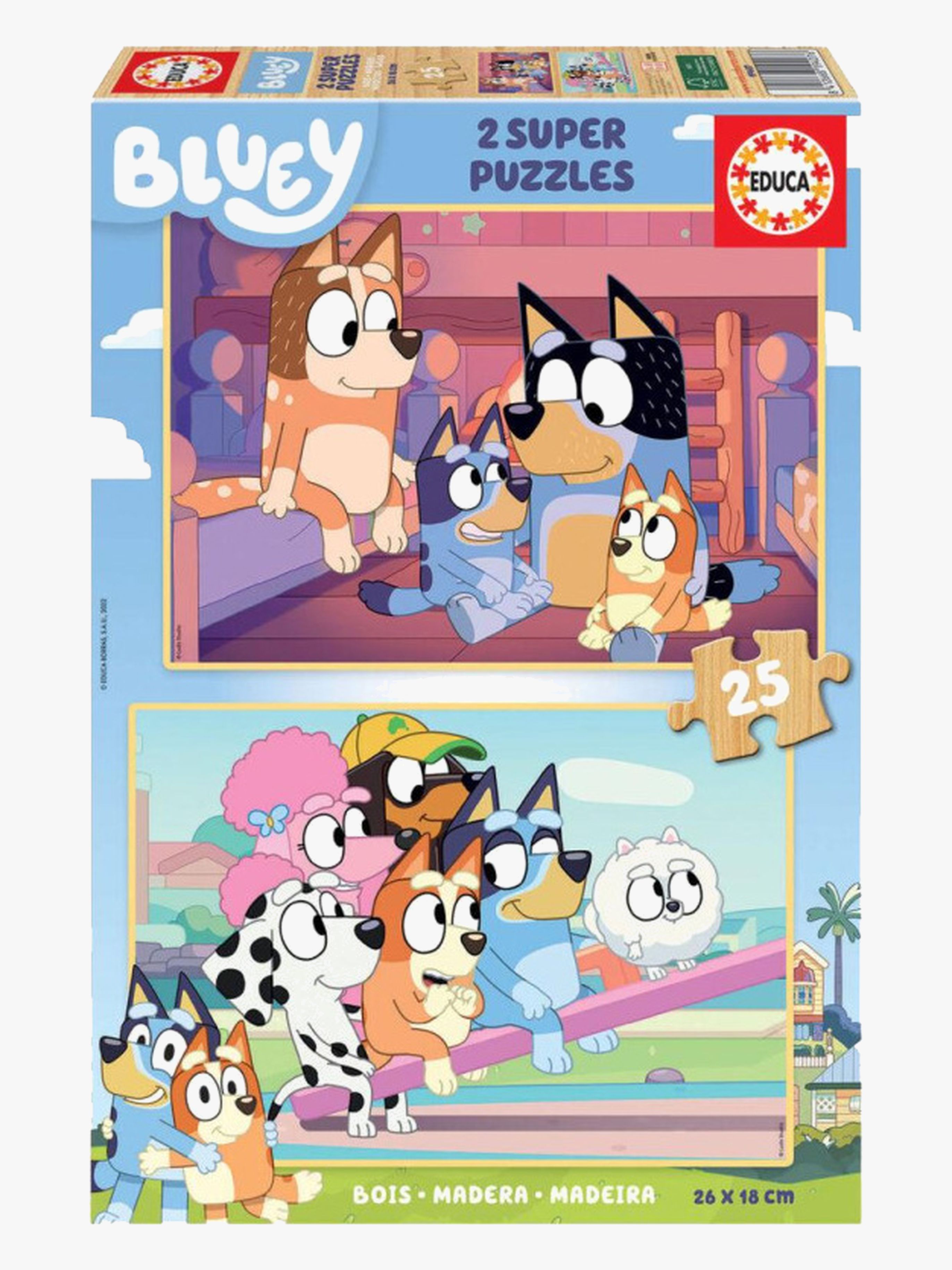 Educa Bluey Træpuslespil 2x25 Brikker