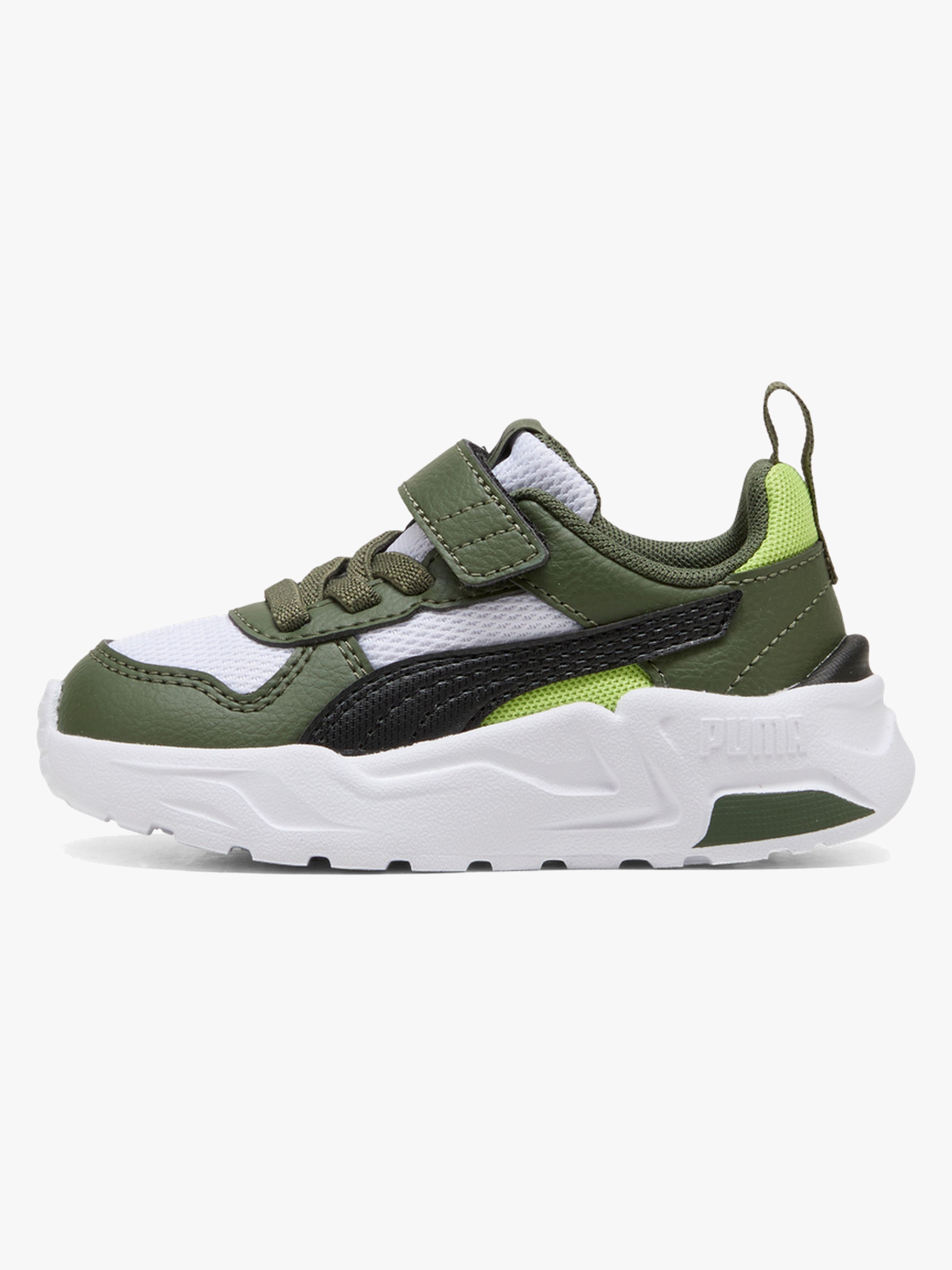 Puma Trinity 2 LT AC+ Inf Sneakers, White/Moss Veil, 22