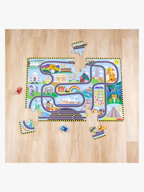 Melissa & Doug Racerbane Gulvpuslespil & Legesæt 48 Brikker