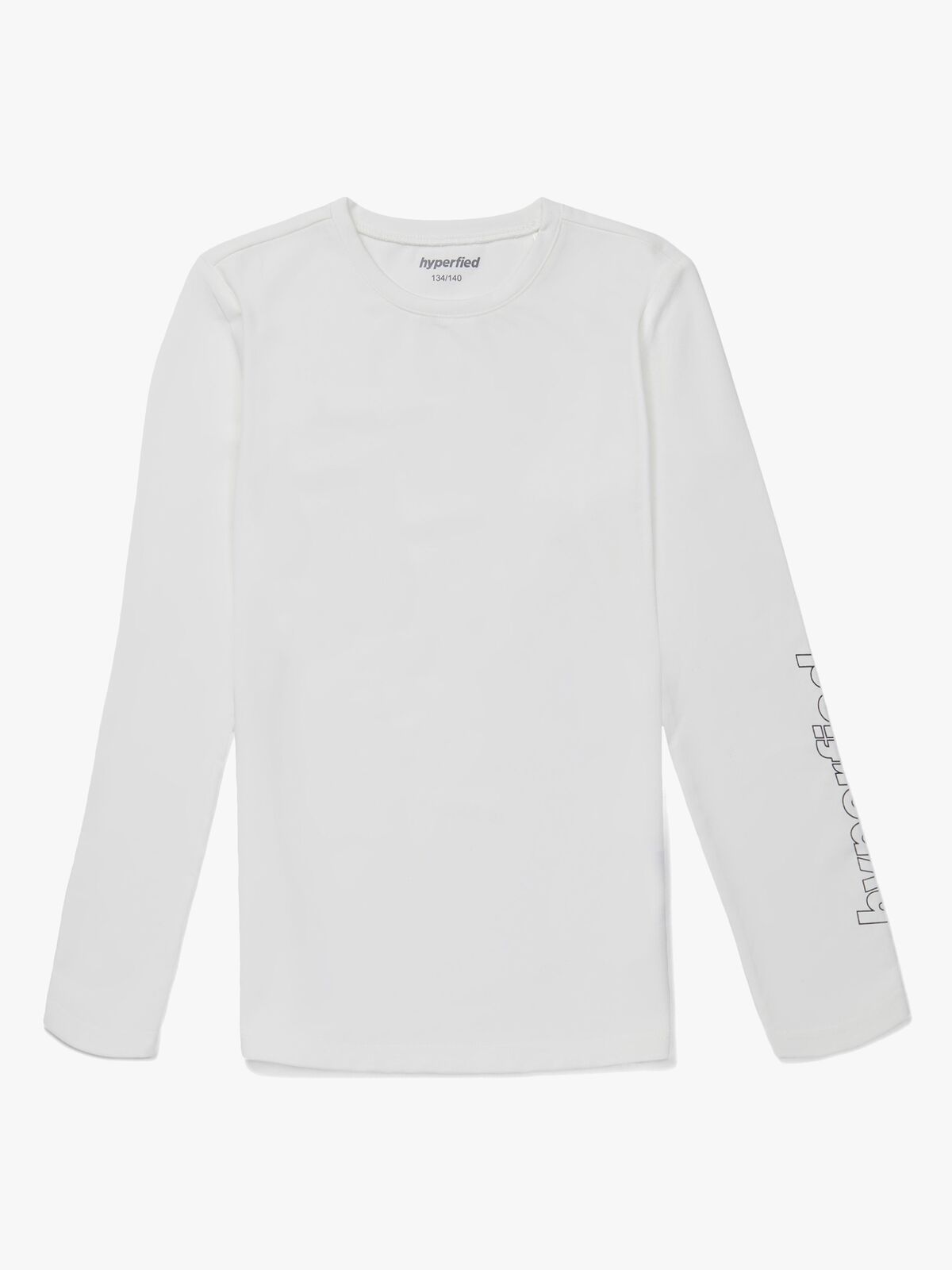 Hyperfied Jersey Logo Long Sleeve Top, Snow White