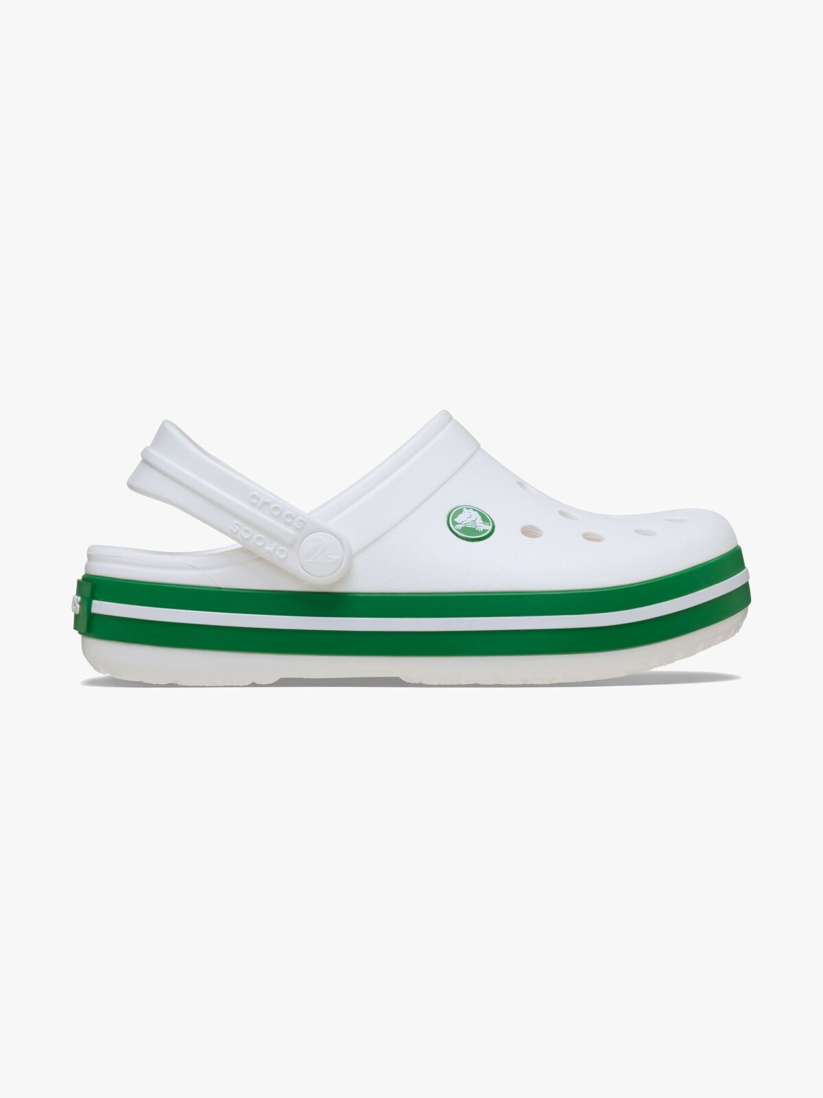 Crocs Crocband Clogs, White/Green Ivy