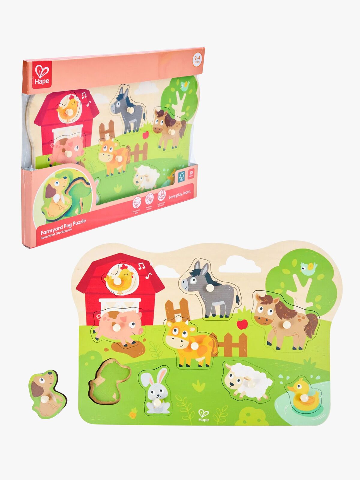 Hape Knoppuslespil Bondegårdsdyr 10 Brikker