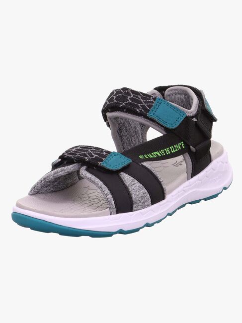Superfit Criss Cross Sandal, Black/Green
