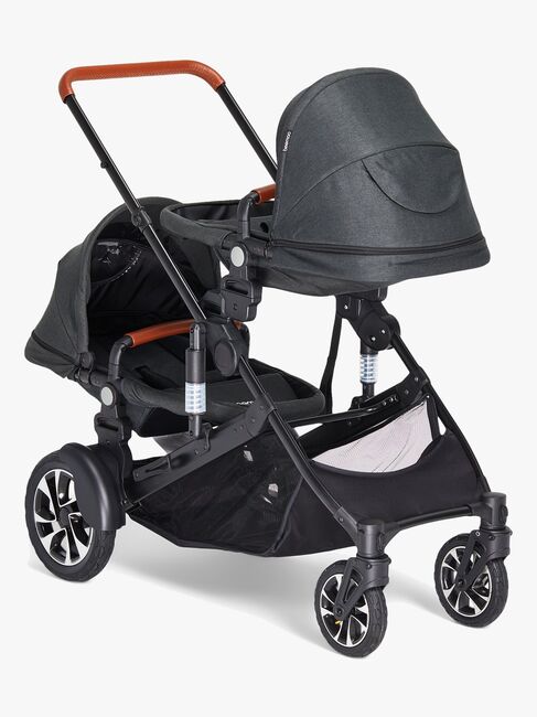 Beemoo Maxi 4 Twin Søskendevogn inkl. Søskendeklapvognsdel, Black/Black