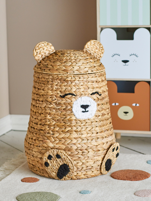 Bloomingville Timone Opbevaringskurv med Låg, Natur