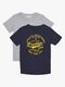Luca & Lola Paulo T-Shirt 2-pak, Navy/Grey Melange