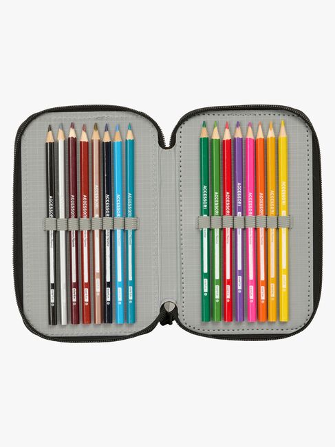 Kappa  Fyldt Penalhus med 3 Rum 37 Dele, Grå