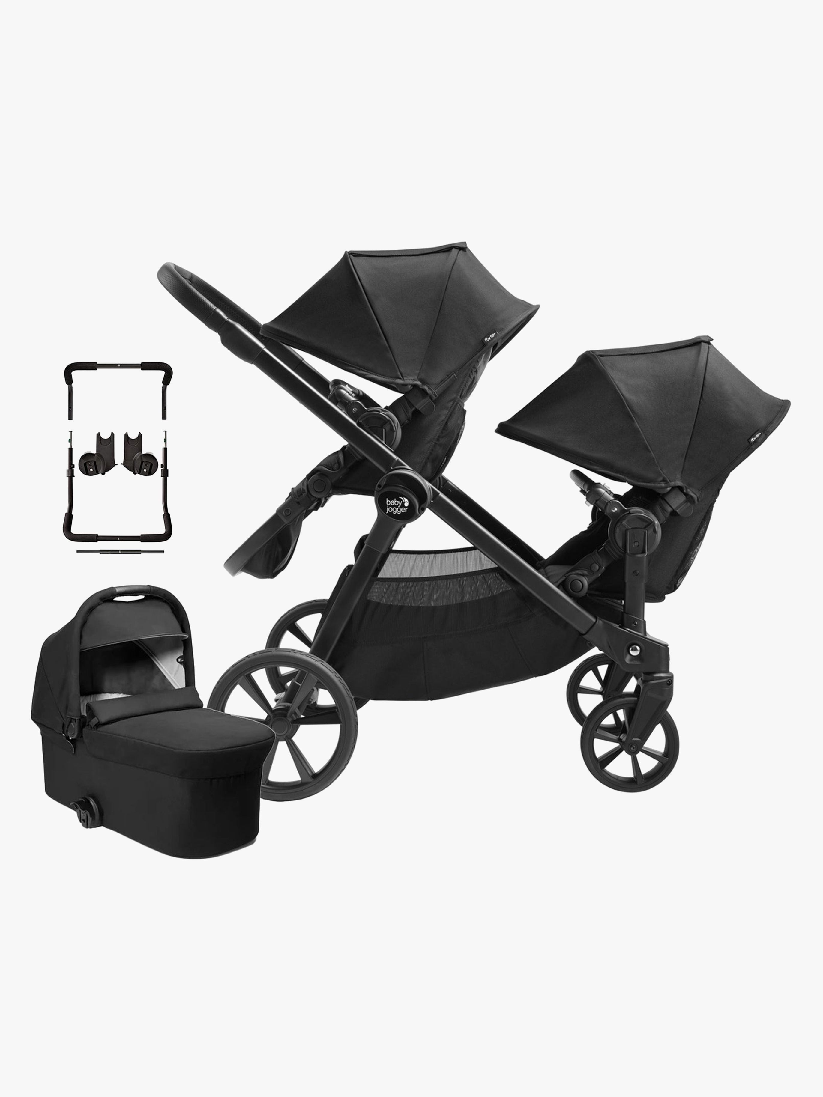 Baby Jogger City Select 2 Tencel Søskendevogn, Lunar Black