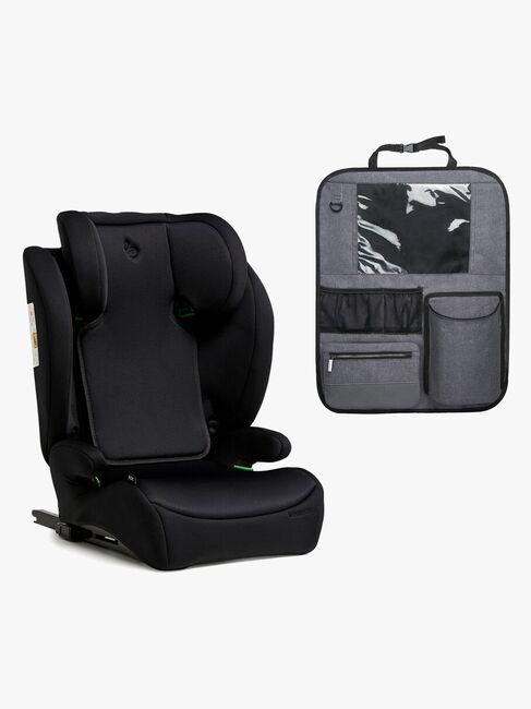 Beemoo Ride i-Size Autostol ISOFIX inkl. Beemoo Deluxe Sædebeskytter med Opbevaring, Black Stone