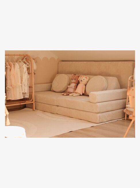 Shappy Play Bygbar Sofa 160x80 cm Kraftig Fløjl, Vanilla