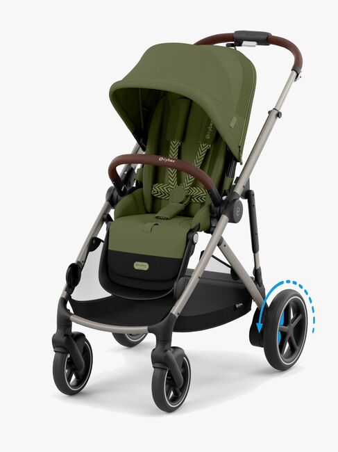 Cybex e-GAZELLE S Klapvogn, Taupe/Moss Green
