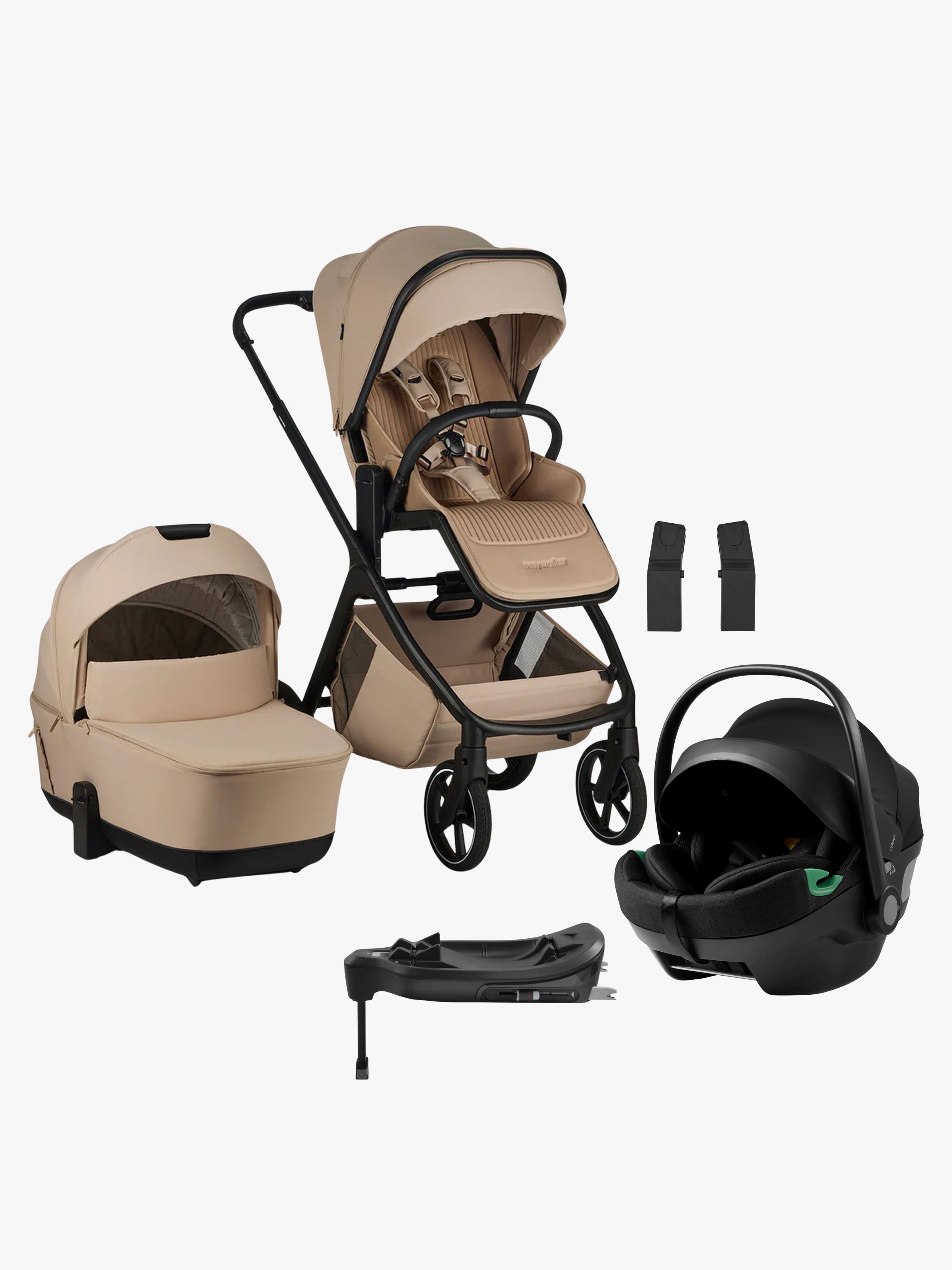 EasyWalker Zoey Duovogn inkl. Axkid GOKID Autostol Baby & Base, Almond Taupe