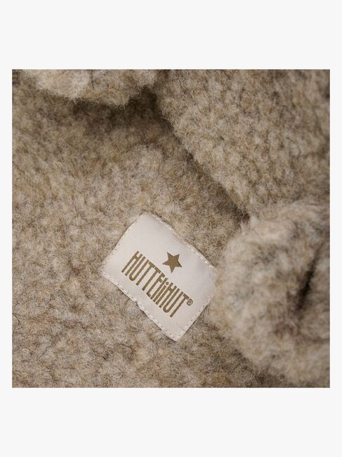 Huttelihut Teddy-elefanthue med Ører Merinould, Camel Melange