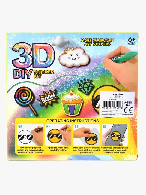 Robetoy 3D DIY Klistermærkesæt Penne 10 Stk.