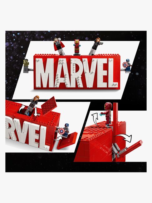LEGO Super Heroes 76313 MARVEL-logo og minifigurer