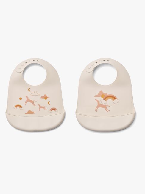 LIEWOOD Tilda Hagesmæk med Tryk 2-pak, Dream/Ecru