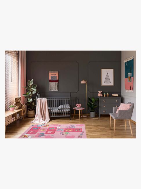 Happy Kids Gulvtæppe 120x160, Lyserødt