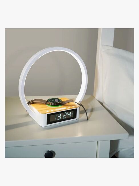 Lippa Natlampe med Vækkeur, Hvid