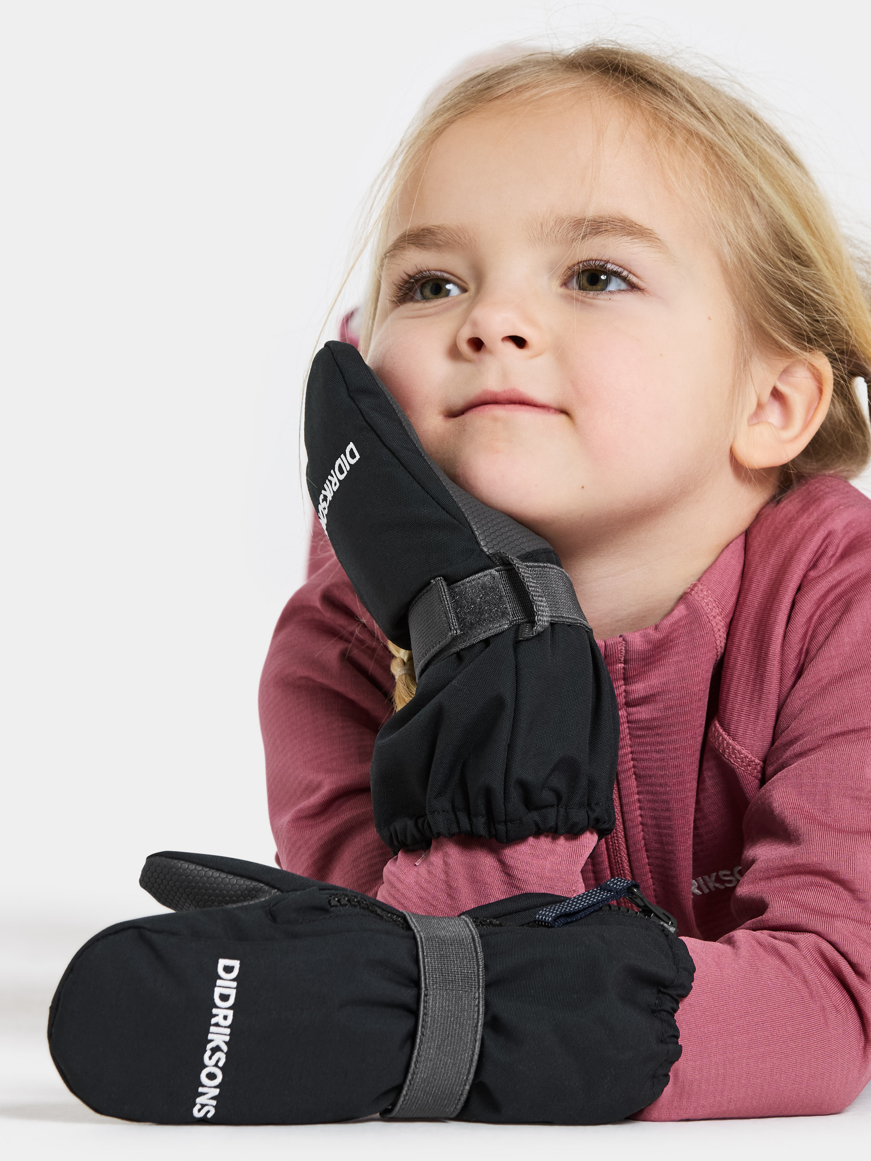 Didriksons Biggles Zip Vante, Sort, 0-2 år
