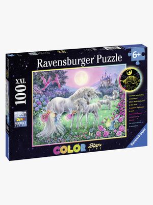 Ravensburger Puslespil Enhjørninger I Måneskinnet 100 Brikker