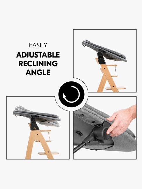 Hauck 3-i-1 Skråstol til Højstol, Dark Grey Melange