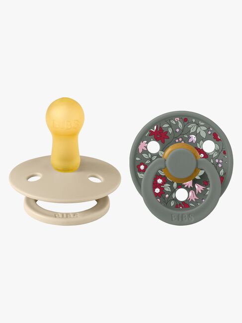 BIBS x Liberty Colour Sut 2-Pak Latex Str. 2 Rund, Chamomile Lawn/Pine Mix