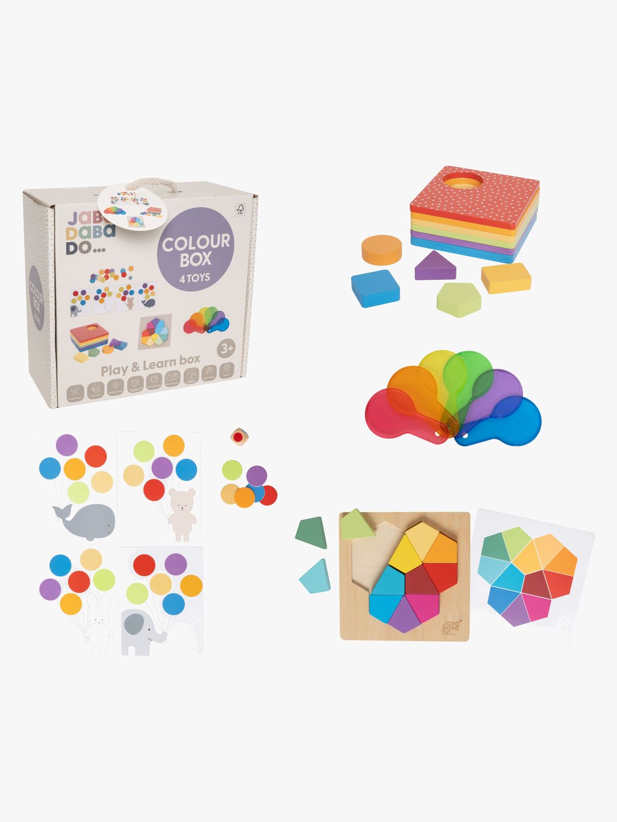 Jabadabado Leg- og Lær-kasse Farver