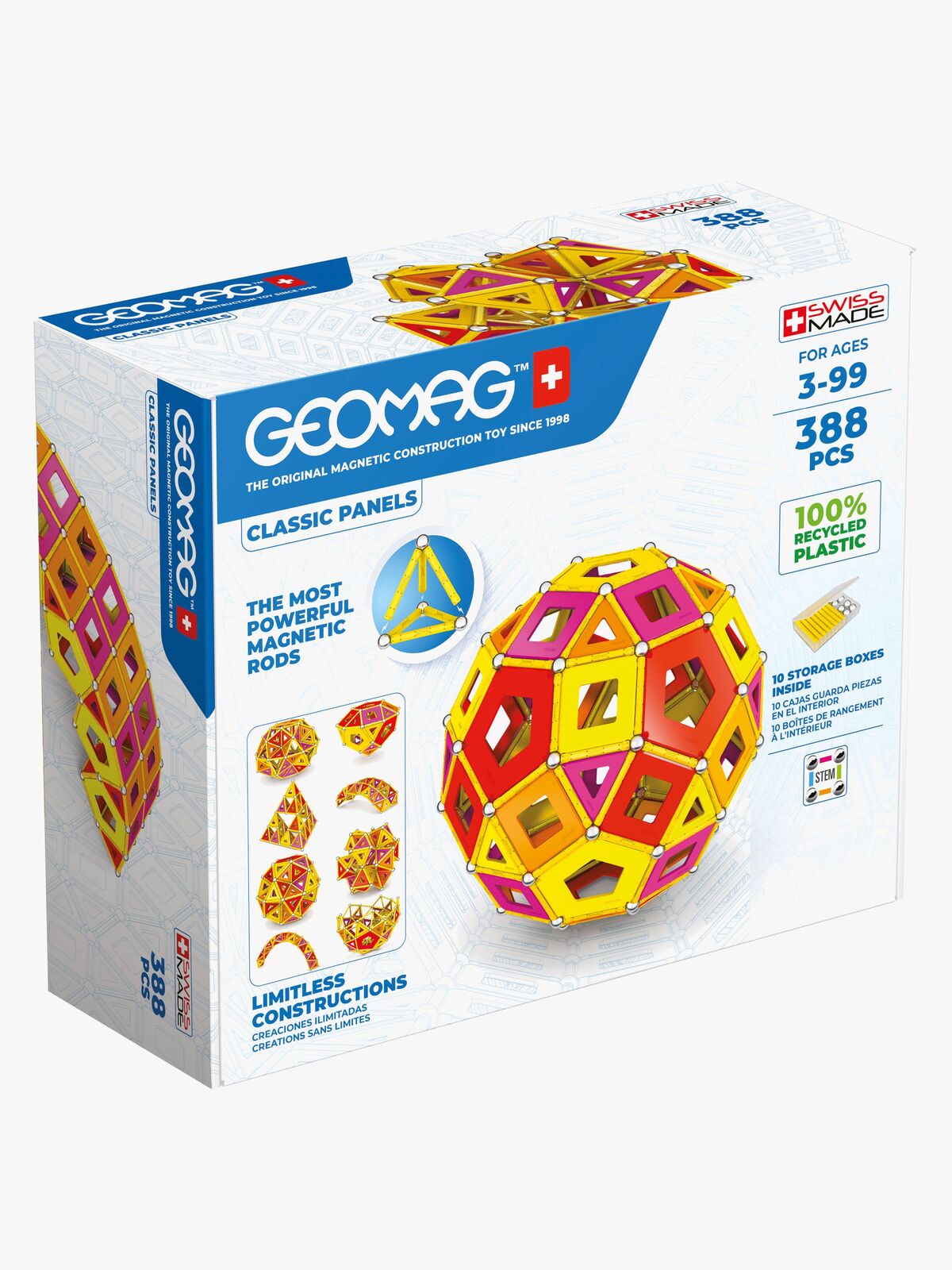 Geomag Classic Panels Warm Masterbox Byggesæt 388 Dele