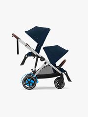 Cybex e-Gazelle S Søskendevogn, Ocean Blue/Silver