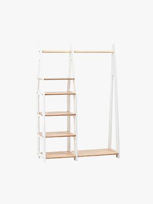 Duck Woodworks Knagerække med Hylder, Hvid