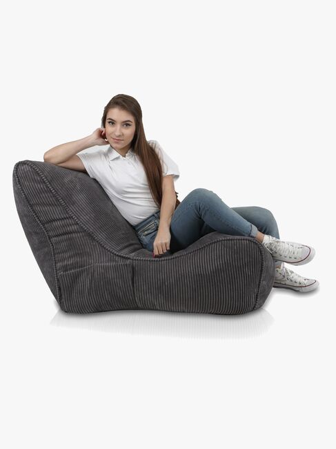 Furini Flavio Sækkestol Velour, Mørkegrå