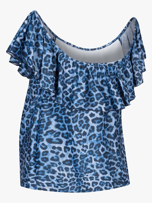 Saltabad Carmen Tankini Top, Blå/Hvid Leo