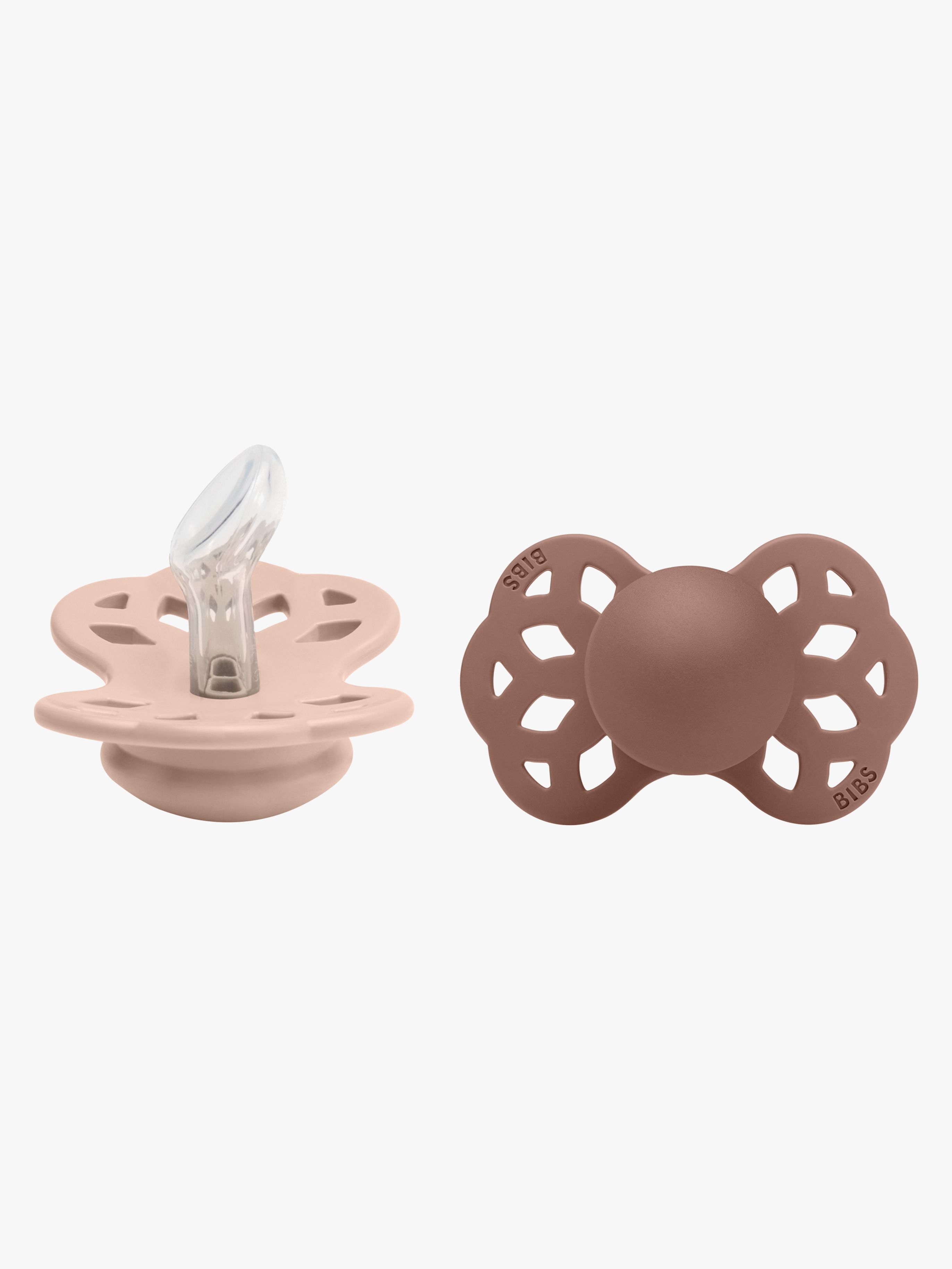 BIBS Infinity Sutter 2-pak Silikone Str. 1 Anatomisk, Blush/Woodchuck