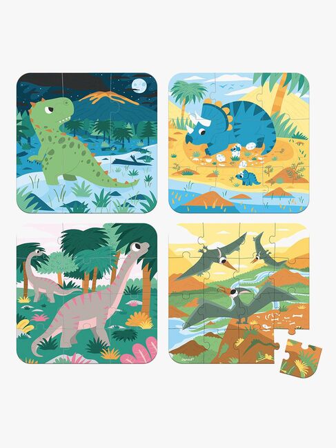 Janod Dinosaur Puslespil med Progressiv Sværhedsgrad 4-i-1 43 Brikker