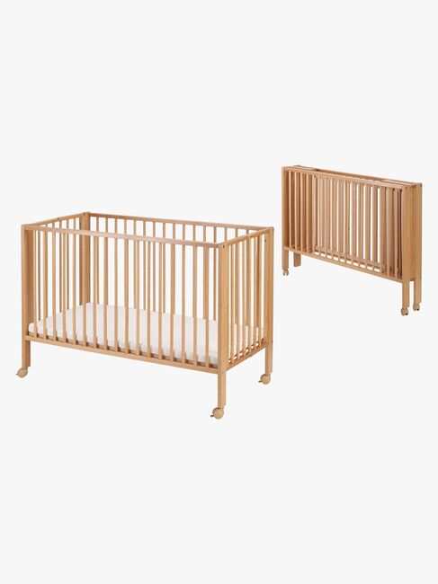 tiSsi  Sammeklappelig Tremmeseng med Madras, Beige