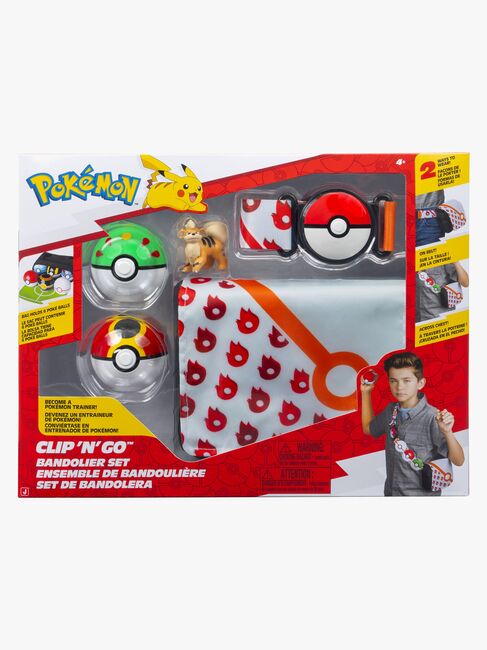 Pokémon Clip 'N' Go Legesæt Bælte & Taske Growlithe