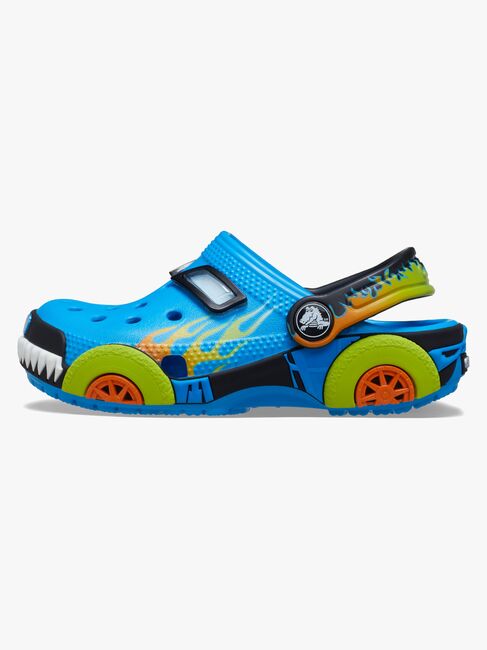Crocs Classic IAM Monster Truck Kids Clogs, Neon Ocean