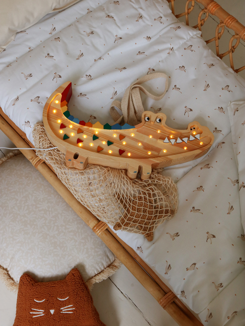 Little Lights Lampe Krokodille, Caribbean Wood