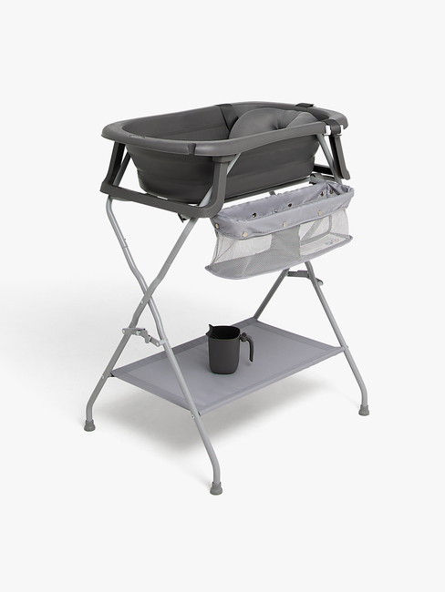 Beemoo CARE Assist Badekar inkl. Badestøtte Stativ & Skyllekande, Deep Grey