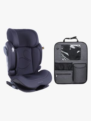 Beemoo Recline i-Size Autostol inkl. Deluxe Sædebeskytter med Opbevaring, Anthracite
