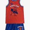 Marvel Spider-Man Tanktop & Shorts Sportsgrene Sæt, Blå/Rød