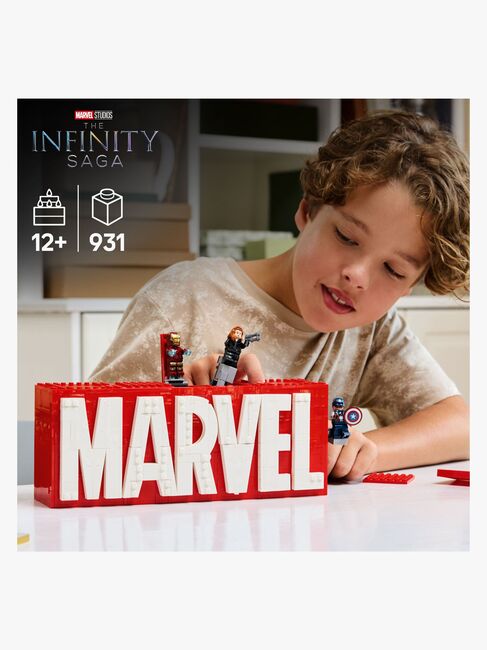 LEGO Super Heroes 76313 MARVEL-logo og minifigurer