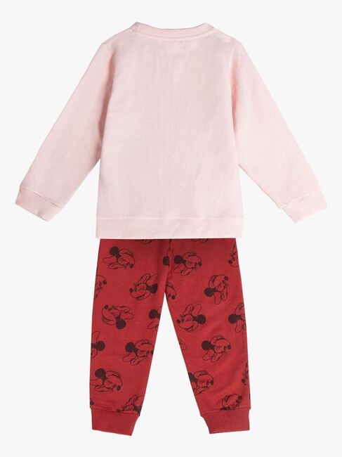 Disney Minnie Mouse-sæt med sweater og bukser, rød/lyserød