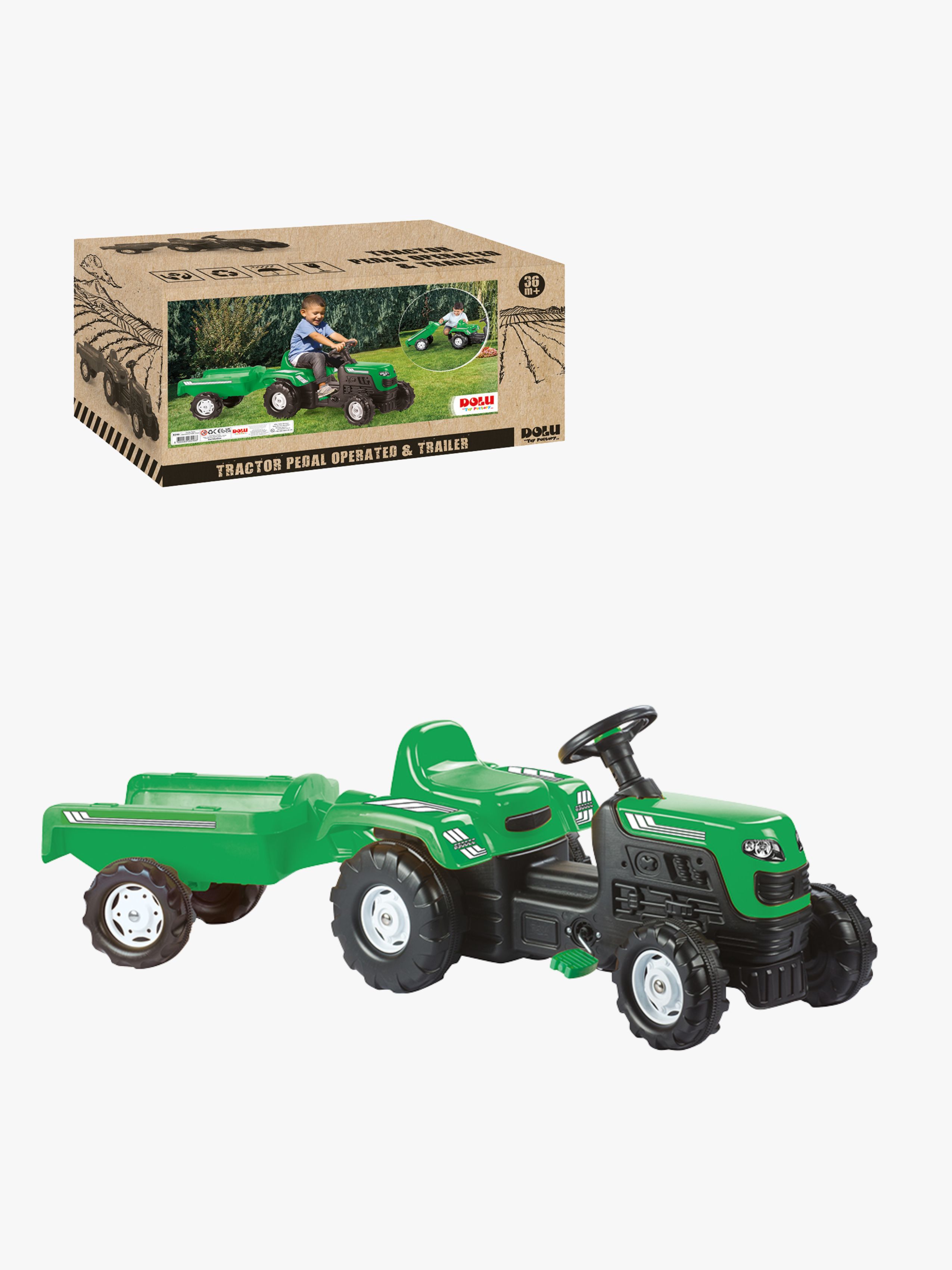 DOLU Ranchero Trampetraktor Med Anhænger, Grøn