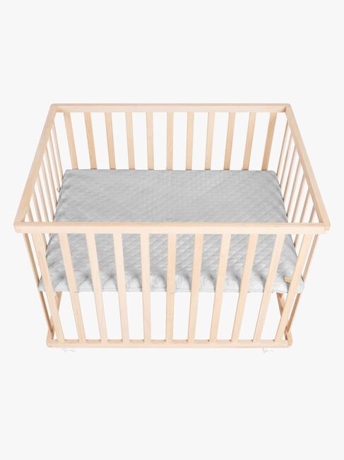 Roba Style Kravlegård med Hjul, Wood & Grey